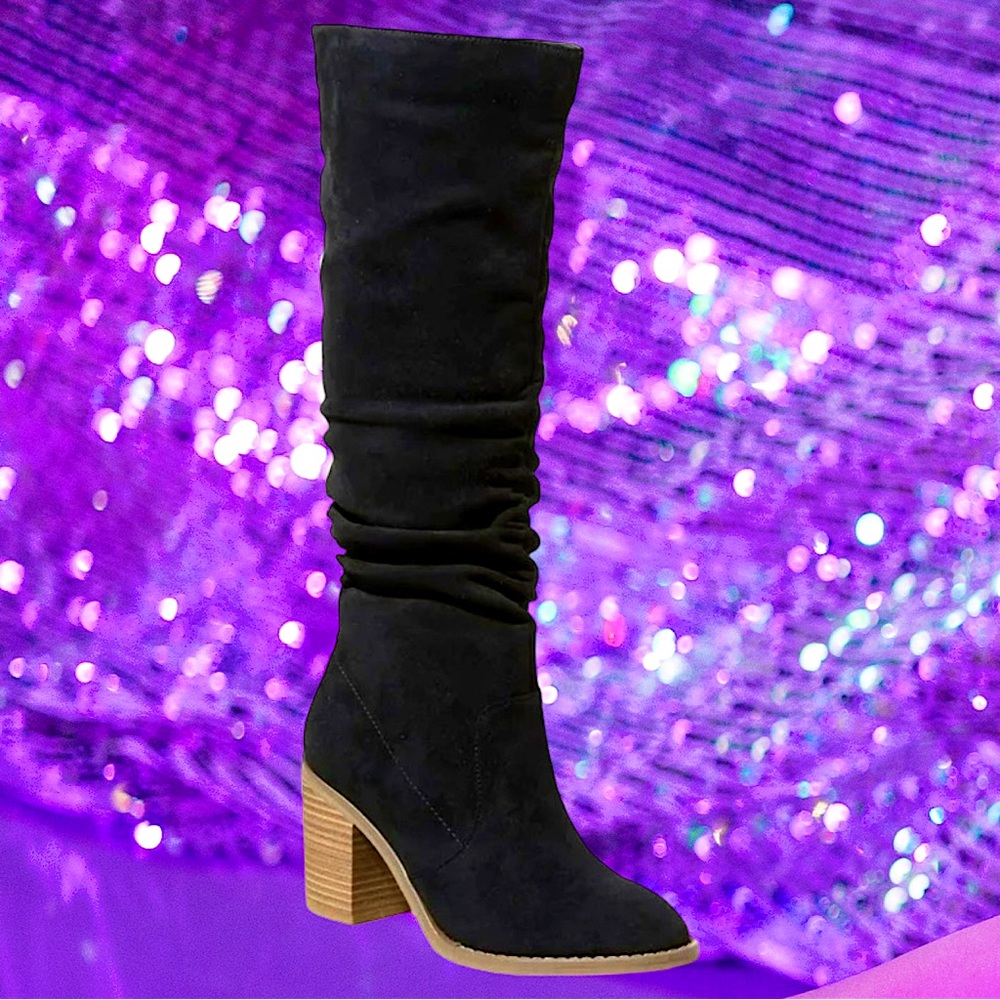 🆕Universal Thread Women’s Black “Lainee” Slouchy Heeled Ridint Boots❤️❤️Sz: 12